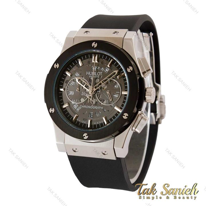 ساعت هابلوت مردانه سه موتوره سیلور مشکی اسکلتون Hublot-4159-G